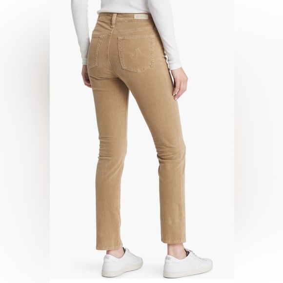 AG Mari High Waist Slim Ankle Straight Leg Corduroy Pants in Khaki Size 22 NWT - Picture 2 of 8
